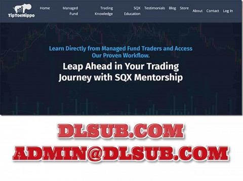 Course website platform screenshot showing TipToeHippo SQX Mentorship online training program