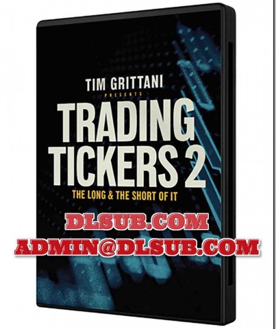 Sales page e-commerce box display of Tim Grittani Trading Tickers 2 program course