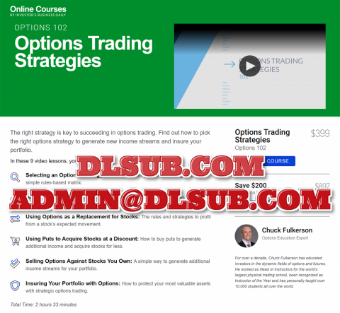 Mockup image of IBD OPTIONS 102 - Options Trading Strategies e-learning materials for options traders